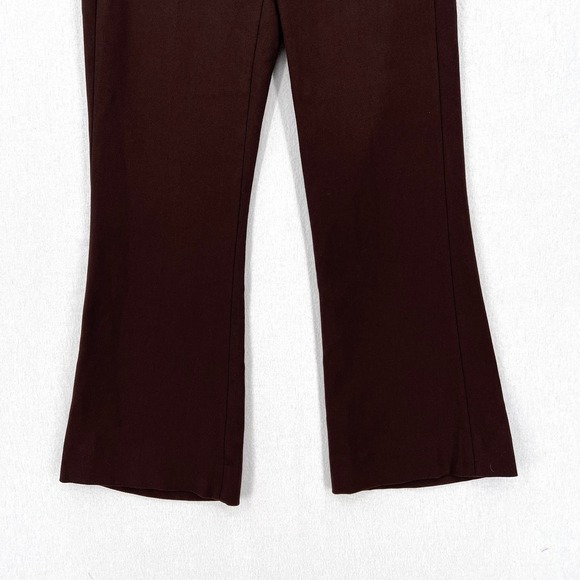 VINCE Slim Flared Pants Womens 0 Hickory Darl Brown Cropped Mid Rise Stretch NWT - Picture 8 of 16